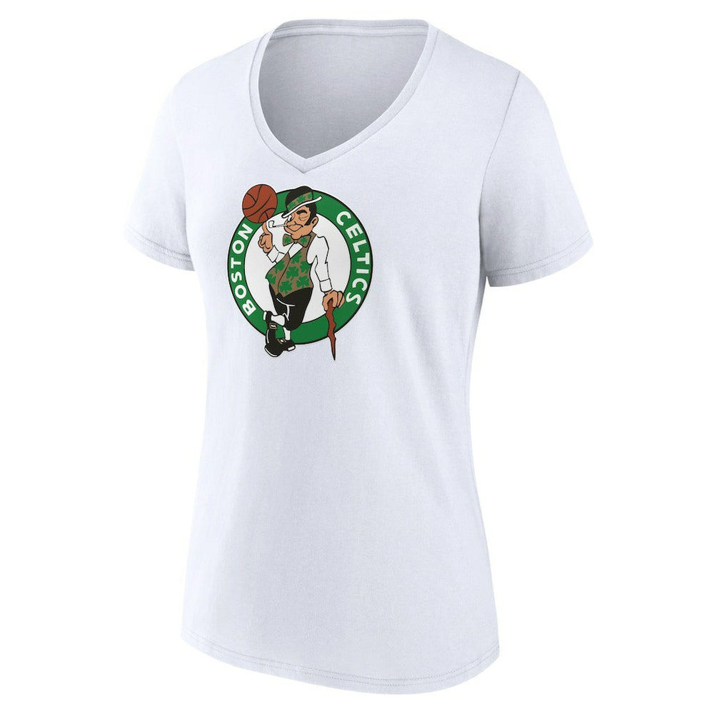 Boston Celtics Women's Logo V-Neck T-Shirt White - NBA
