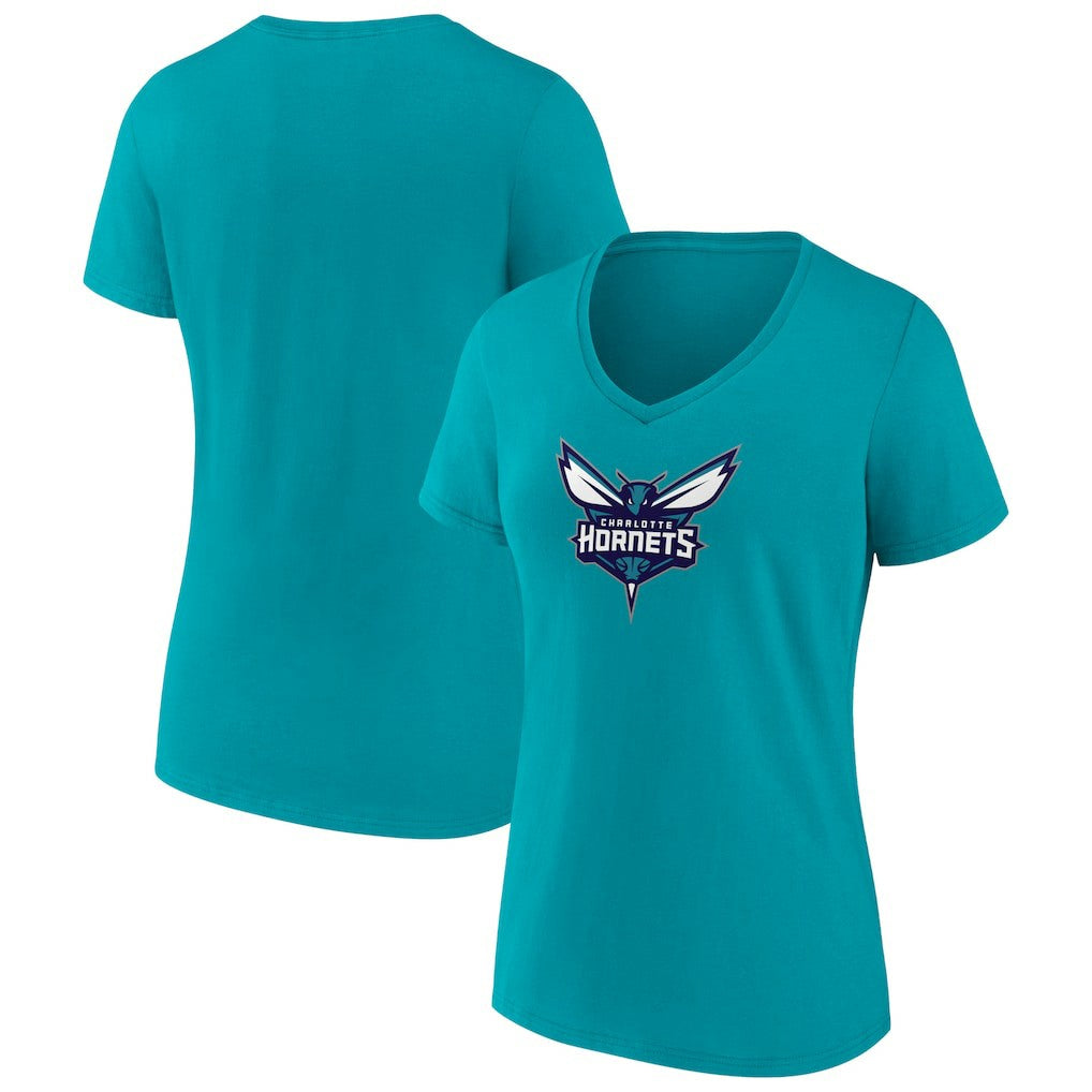 Charlotte Hornets Women's Logo V-Neck T-Shirt Aqua - NBA
