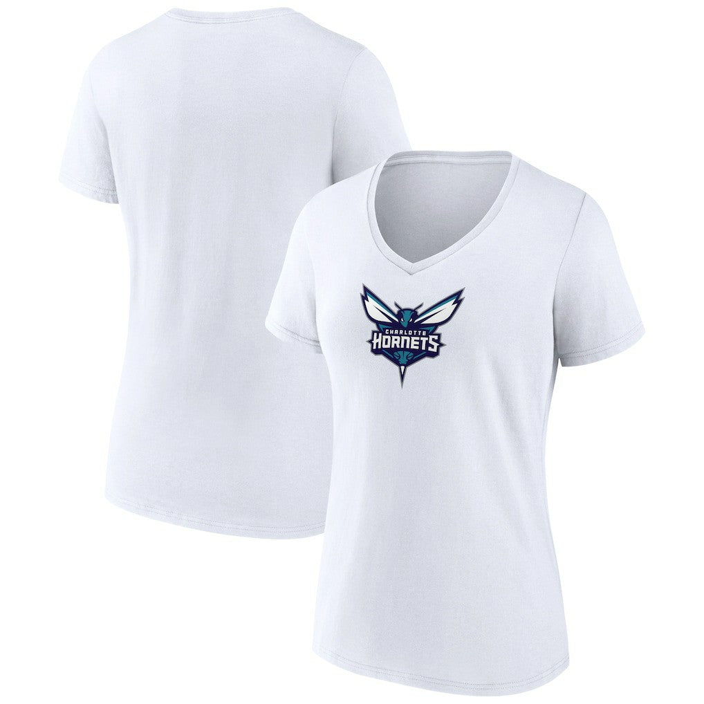 Charlotte Hornets Women's Logo V-Neck T-Shirt White - NBA