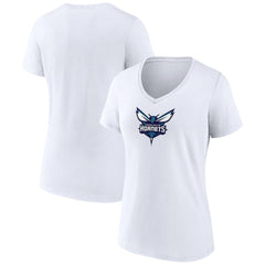 Charlotte Hornets Women's Logo V-Neck T-Shirt White - NBA