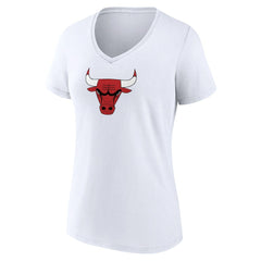 Chicago Bulls Women's Logo V-Neck T-Shirt White - NBA