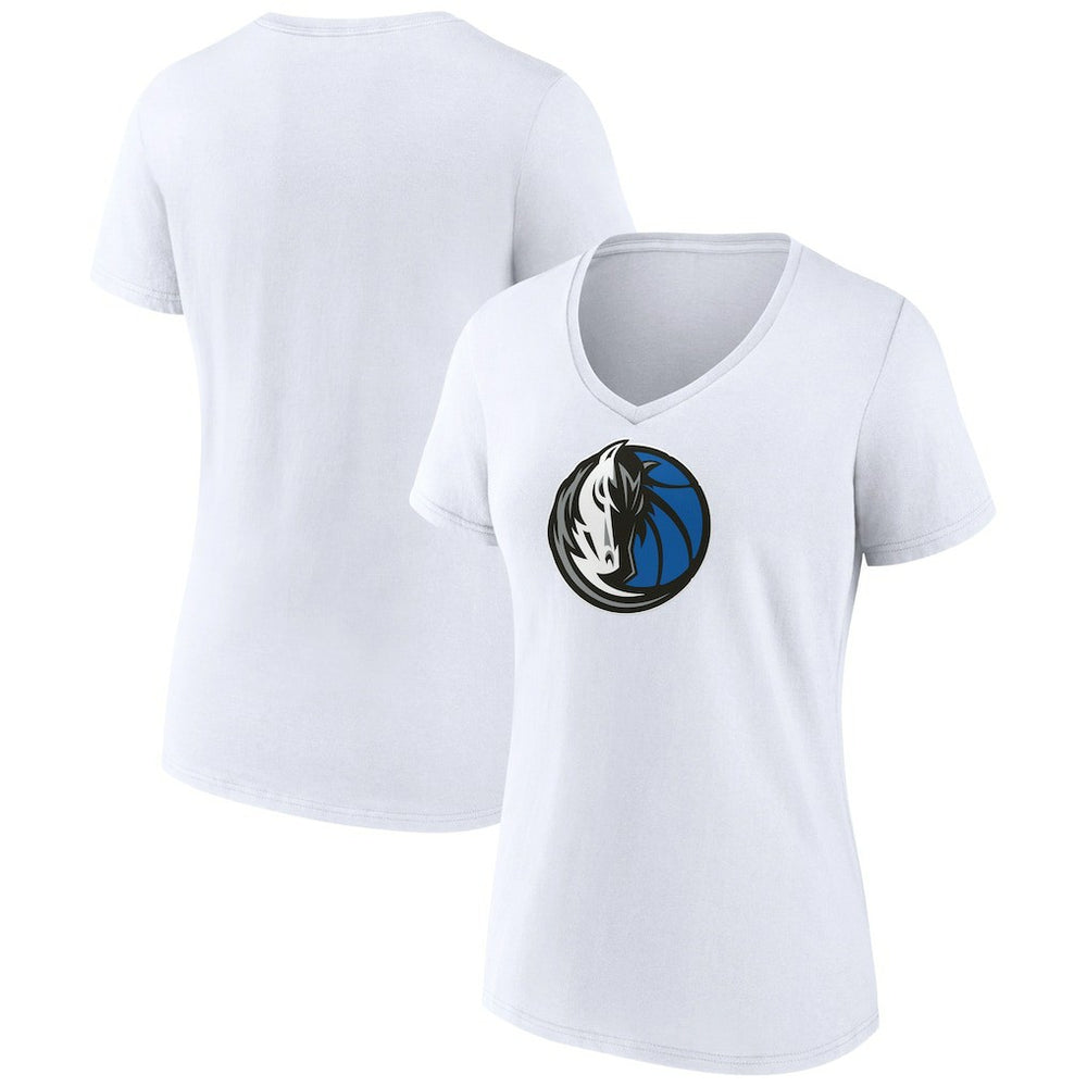 Dallas Mavericks Women's Logo V-Neck T-Shirt White - NBA