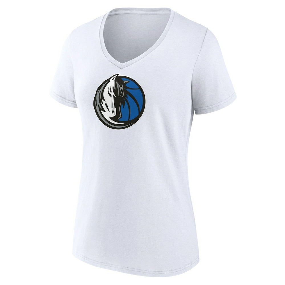 Dallas Mavericks Women's Logo V-Neck T-Shirt White - NBA