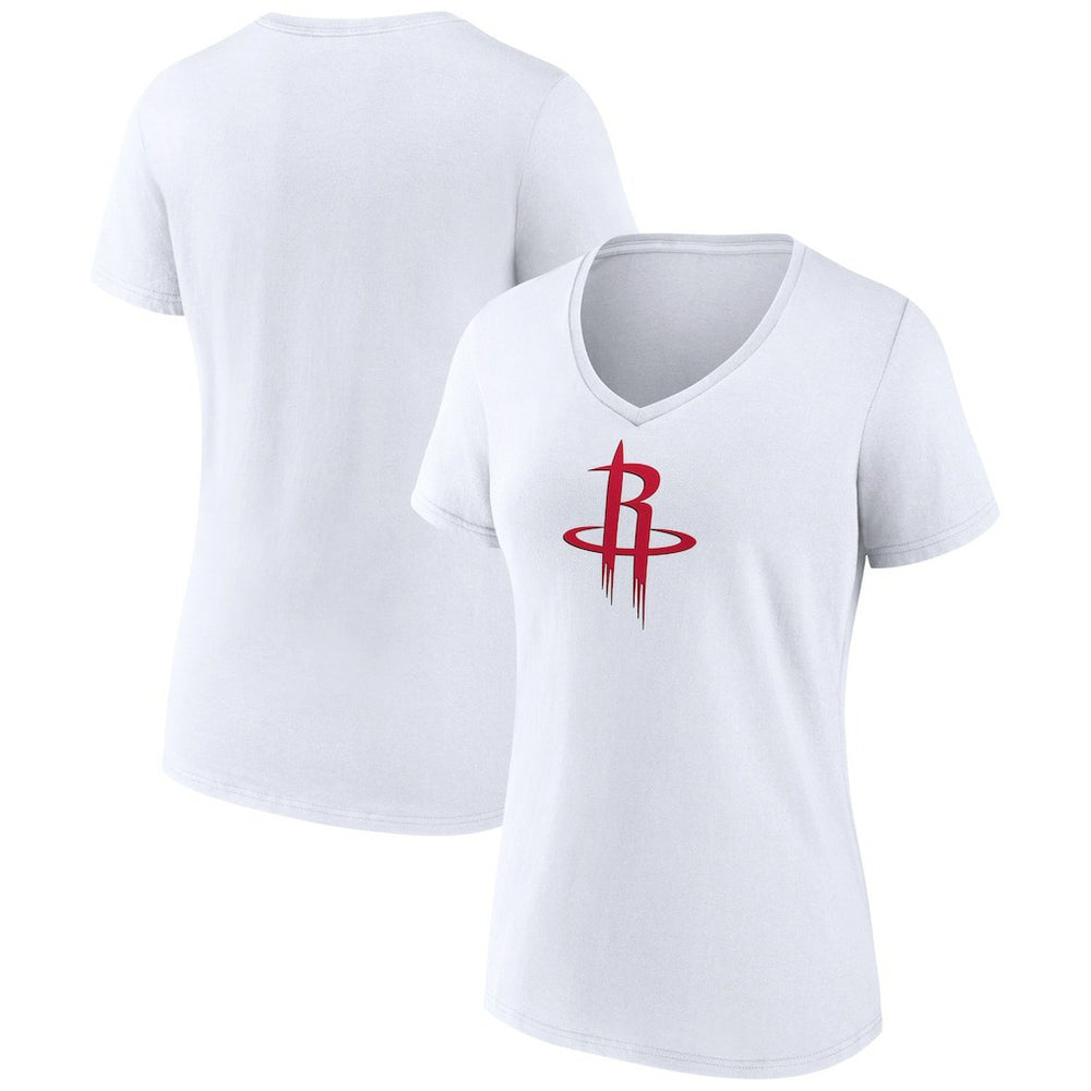 Houston Rockets Women's Logo V-Neck T-Shirt White - NBA
