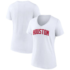 Houston Rockets Women's Wordmark V-Neck T-Shirt White - NBA