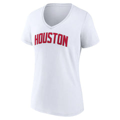 Houston Rockets Women's Wordmark V-Neck T-Shirt White - NBA