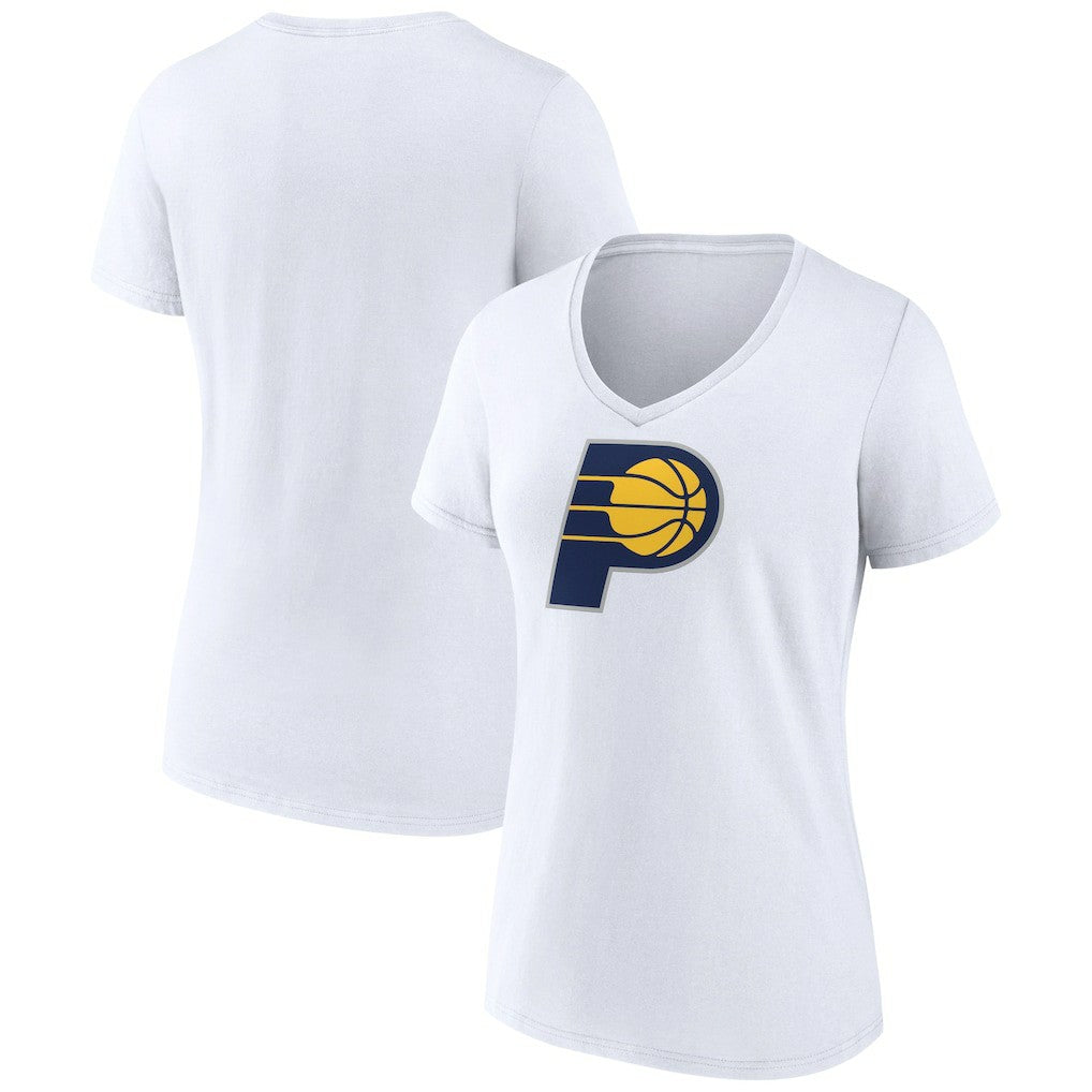 Indiana Pacers Women's Logo V-Neck T-Shirt White - NBA