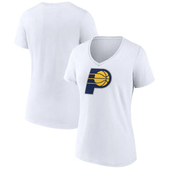 Indiana Pacers Women's Logo V-Neck T-Shirt White - NBA