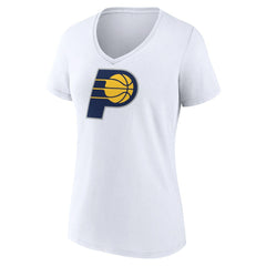 Indiana Pacers Women's Logo V-Neck T-Shirt White - NBA