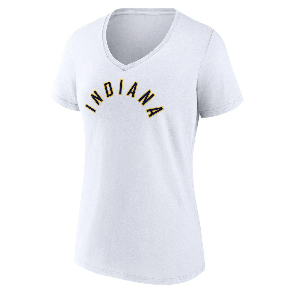 Indiana Pacers Women's Wordmark V-Neck T-Shirt White - NBA