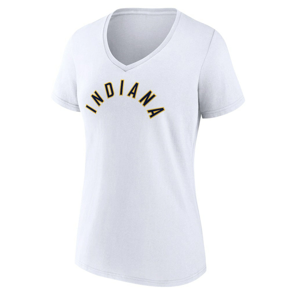 Indiana Pacers Women's Wordmark V-Neck T-Shirt White - NBA