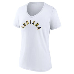 Indiana Pacers Women's Wordmark V-Neck T-Shirt White - NBA