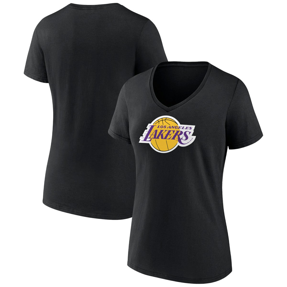 Los Angeles Lakers Women's Logo V-Neck T-Shirt Black - NBA