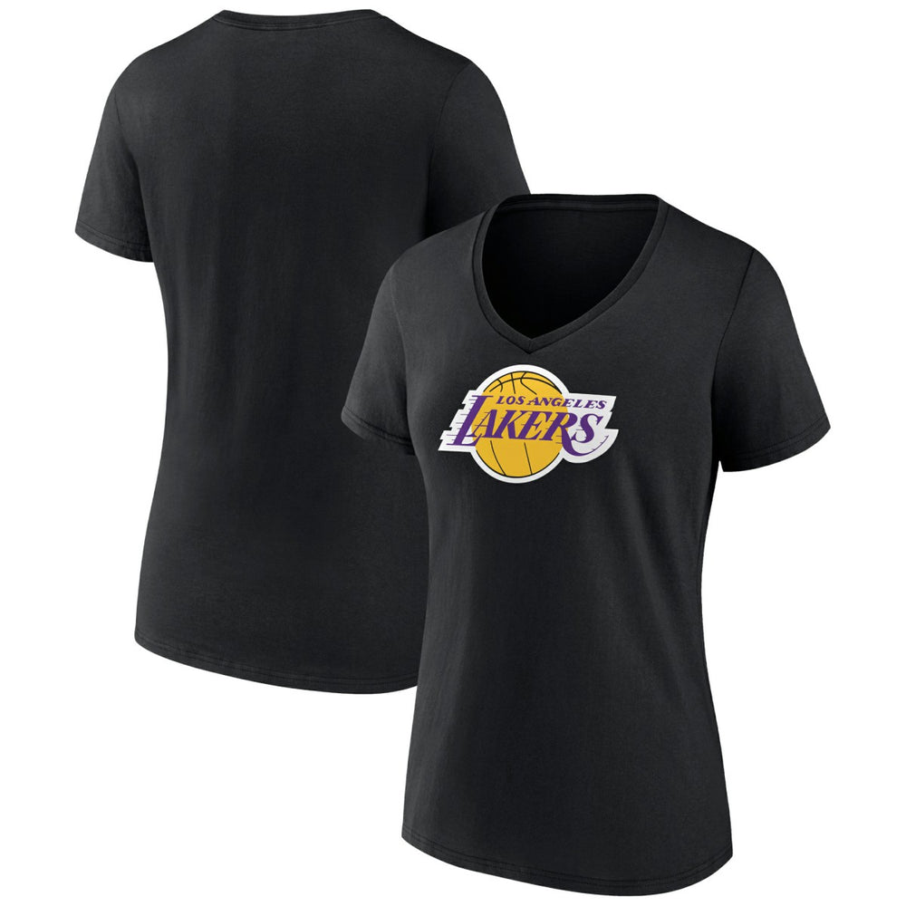 Los Angeles Lakers Women's Logo V-Neck T-Shirt Black - NBA