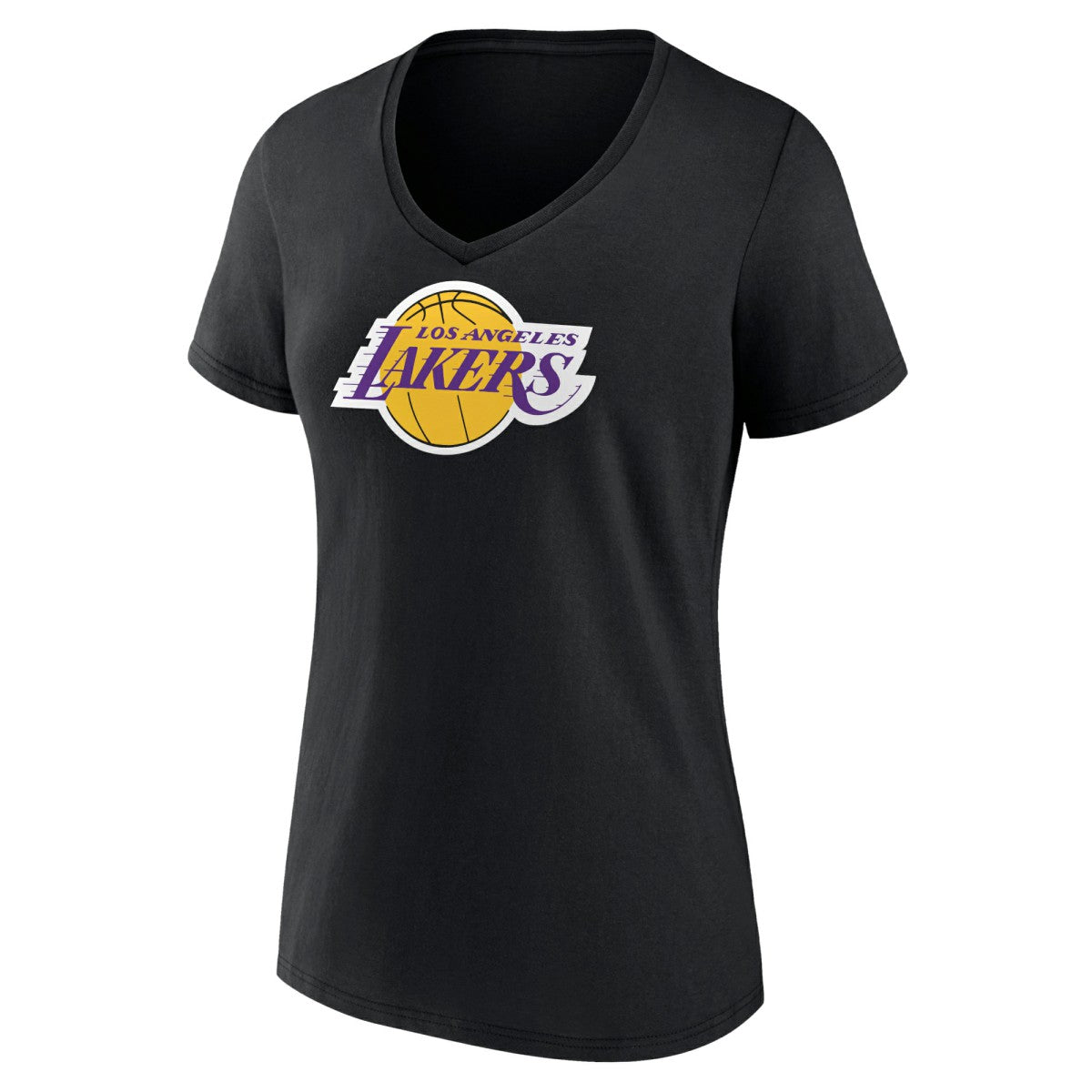 Los Angeles Lakers Women's Logo V-Neck T-Shirt Black - NBA
