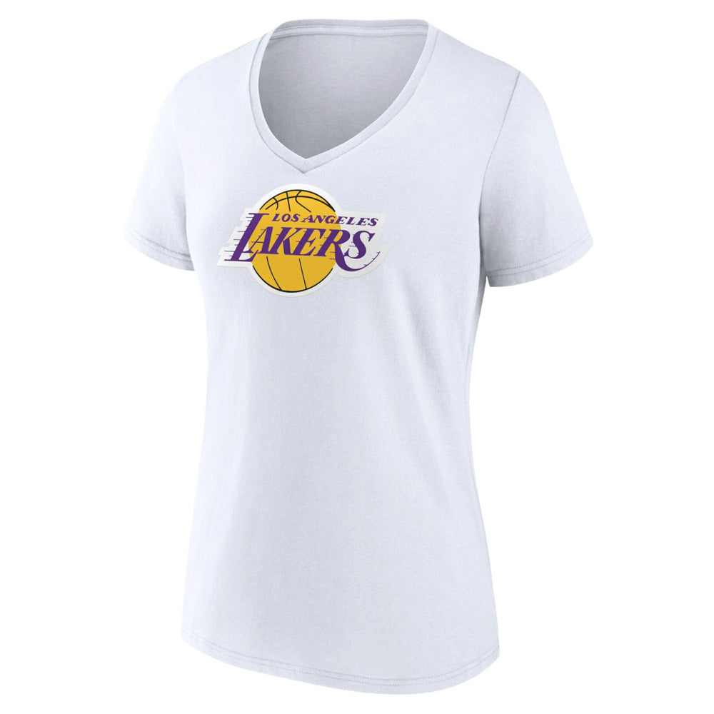 Los Angeles Lakers Women's Logo V-Neck T-Shirt White - NBA