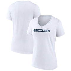 Memphis Grizzlies Women's Wordmark V-Neck T-Shirt White - NBA