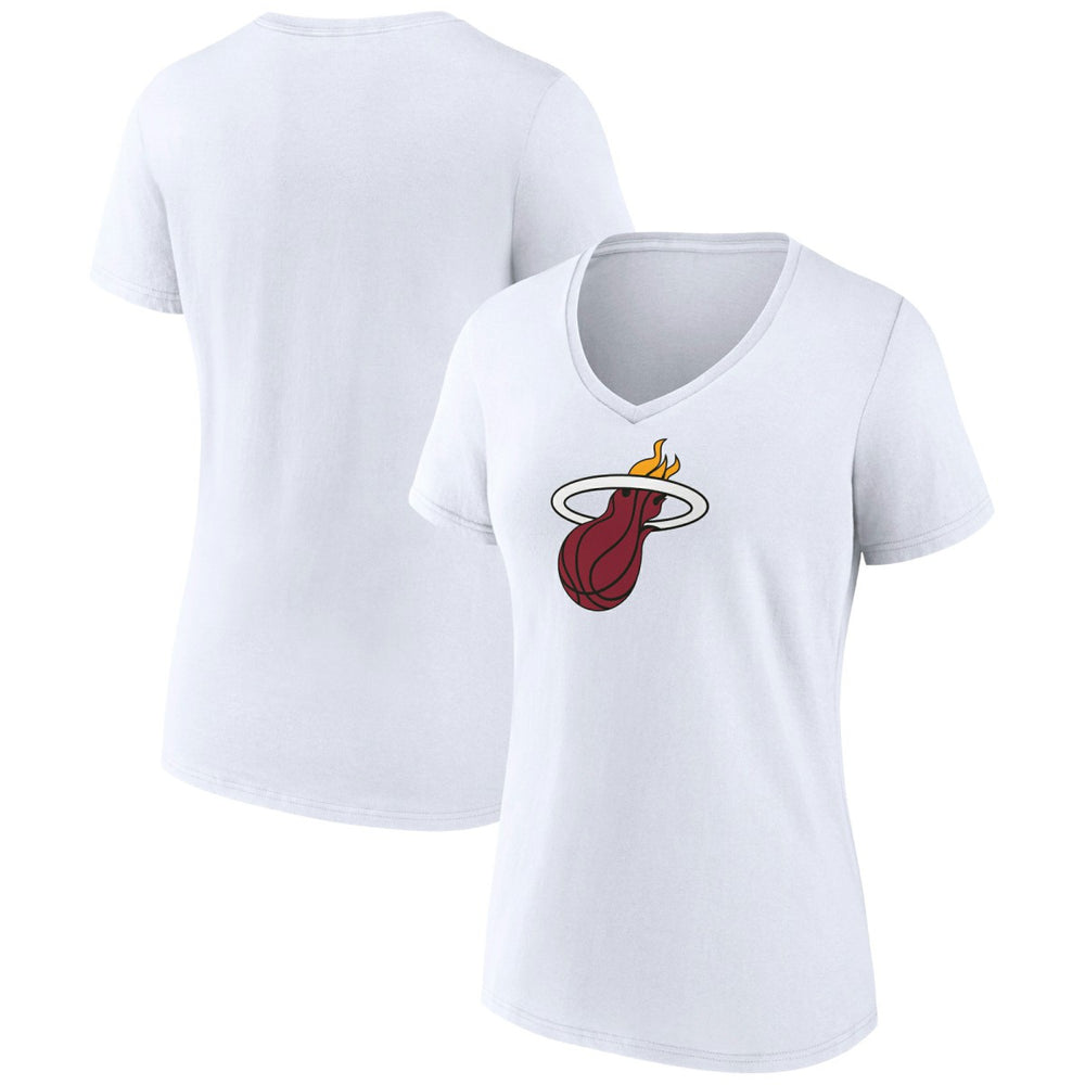 Miami Heat Women's Logo V-Neck T-Shirt White - NBA