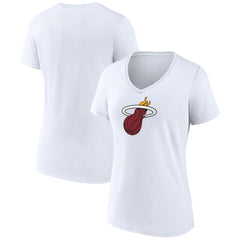 Miami Heat Women's Logo V-Neck T-Shirt White - NBA