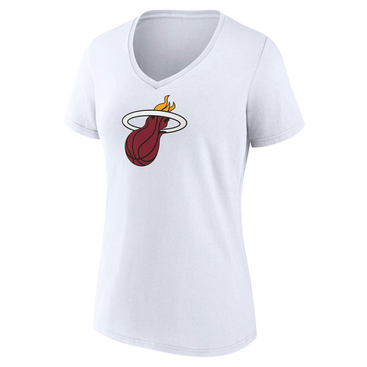 Miami Heat Women's Logo V-Neck T-Shirt White - NBA