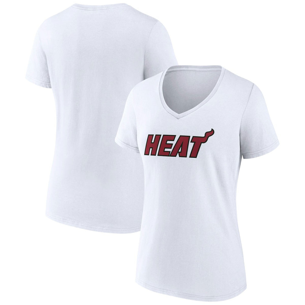 Miami Heat Women's Wordmark V-Neck T-Shirt White - NBA