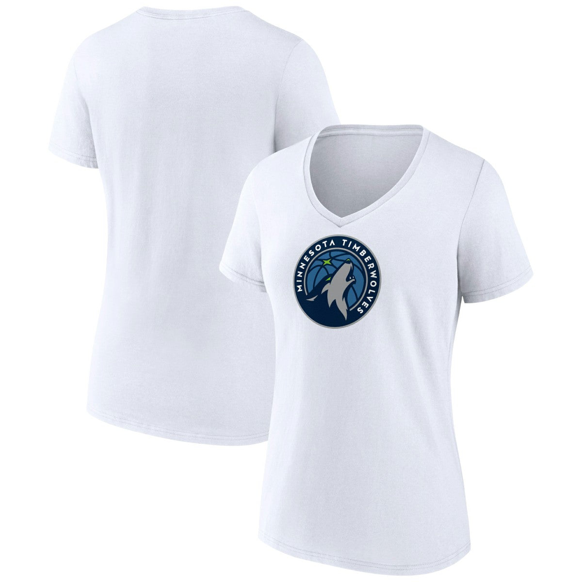 Minnesota Timberwolves Women's Logo V-Neck T-Shirt White - NBA