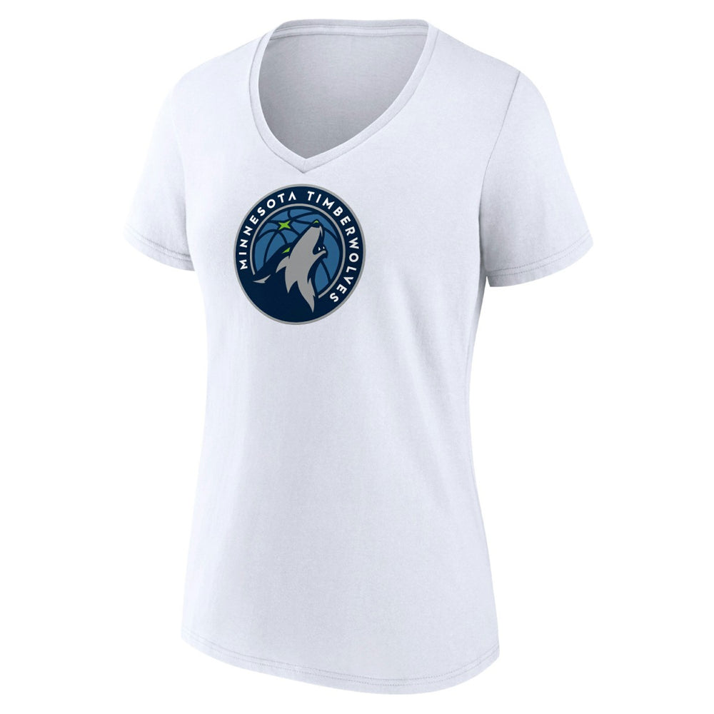 Minnesota Timberwolves Women's Logo V-Neck T-Shirt White - NBA