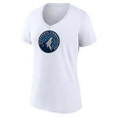 Minnesota Timberwolves Women's Logo V-Neck T-Shirt White - NBA