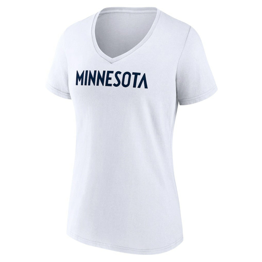 Minnesota Timberwolves Women's Wordmark V-Neck T-Shirt White - NBA