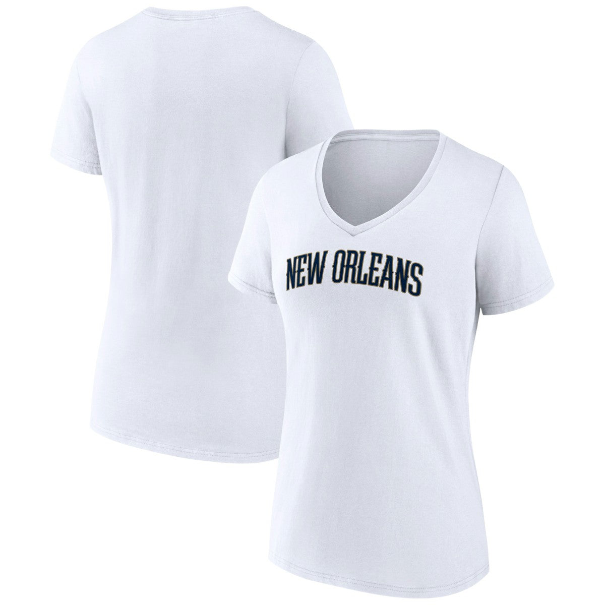 New Orleans Pelicans Women's Wordmark V-Neck T-Shirt White - NBA