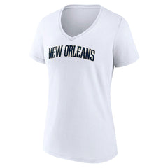 New Orleans Pelicans Women's Wordmark V-Neck T-Shirt White - NBA