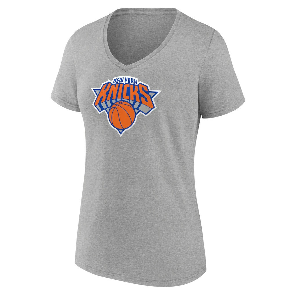 New York Knicks Women's Logo V-Neck T-Shirt Gray - NBA