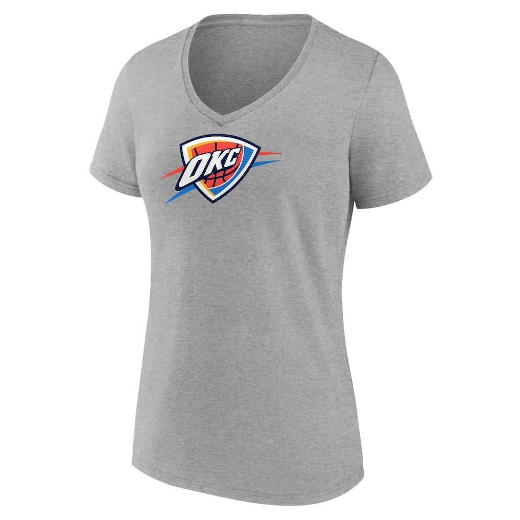 Oklahoma City Thunder Women's Logo V-Neck T-Shirt Gray - NBA