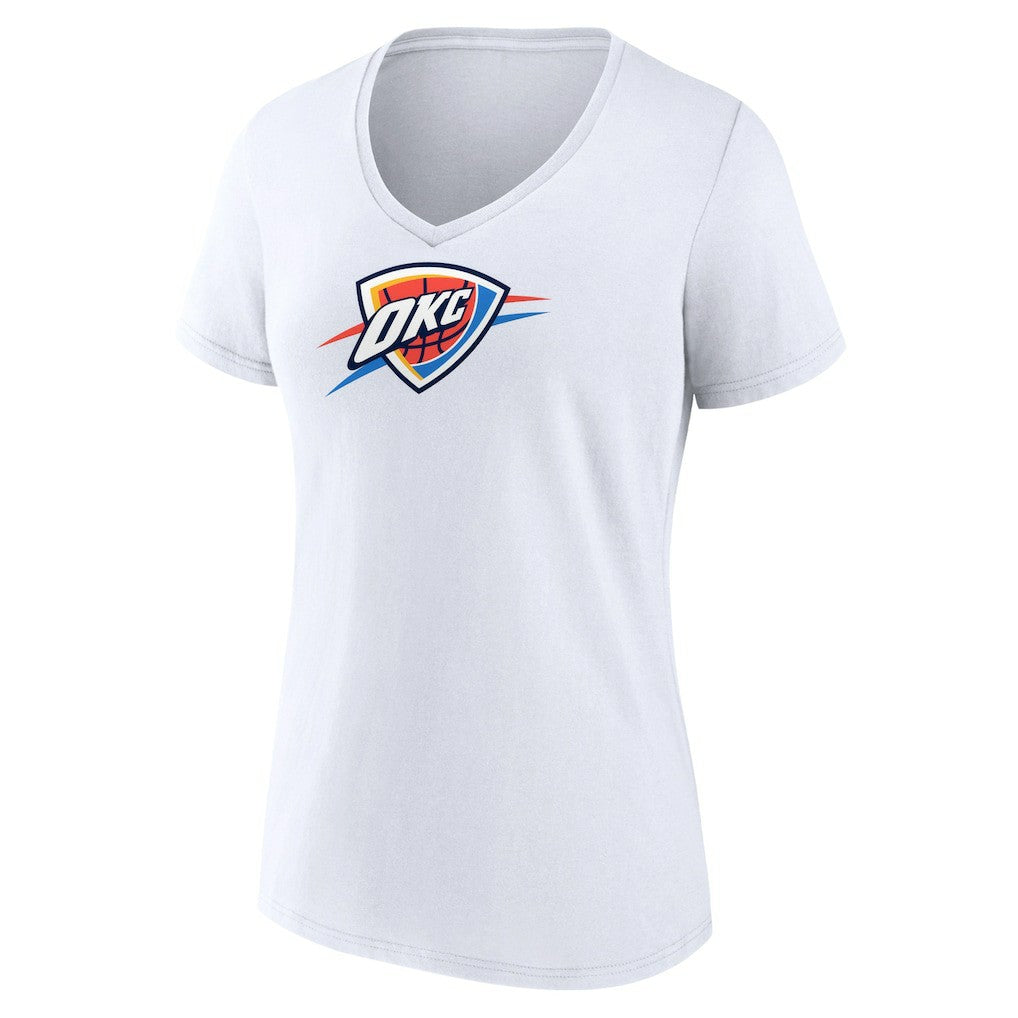 Oklahoma City Thunder Women's Logo V-Neck T-Shirt White - NBA