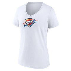 Oklahoma City Thunder Women's Logo V-Neck T-Shirt White - NBA