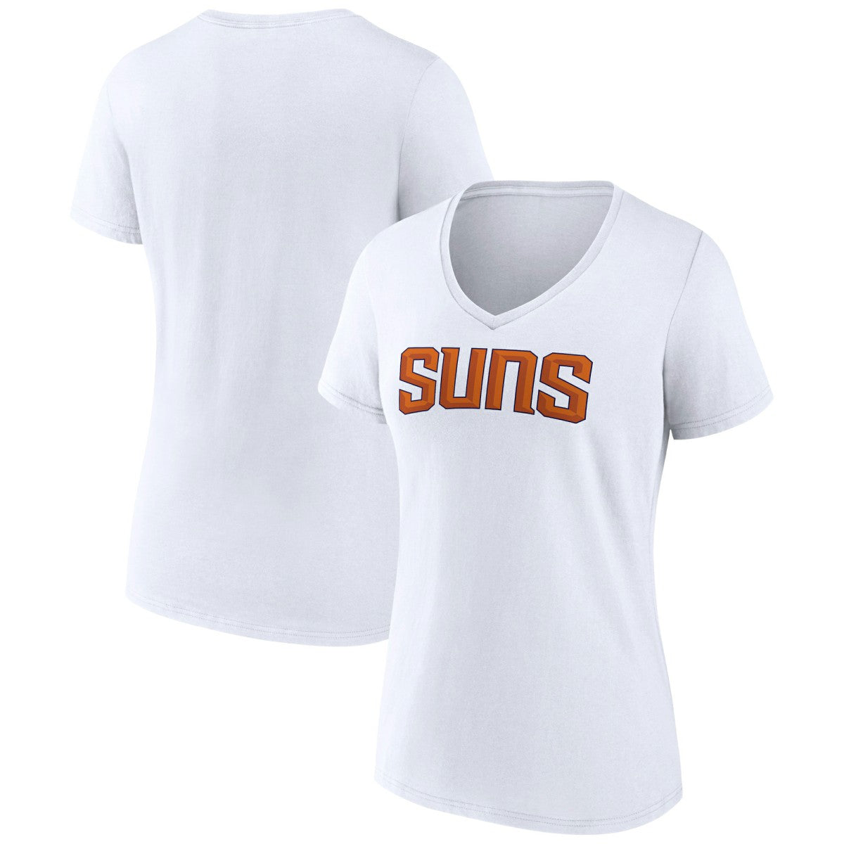 Phoenix Suns Women's Wordmark V-Neck T-Shirt White - NBA