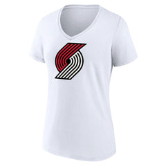Portland Trail Blazers Women's Logo V-Neck T-Shirt White - NBA