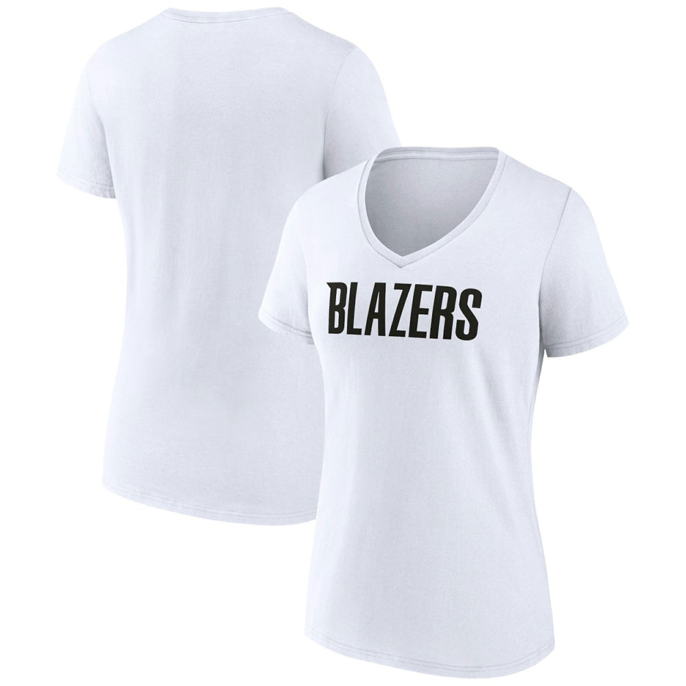 Portland Trail Blazers Women's Wordmark V-Neck T-Shirt White - NBA