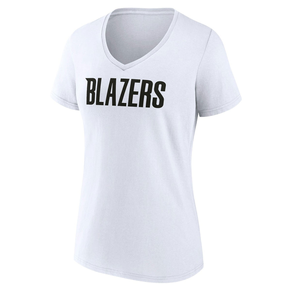 Portland Trail Blazers Women's Wordmark V-Neck T-Shirt White - NBA
