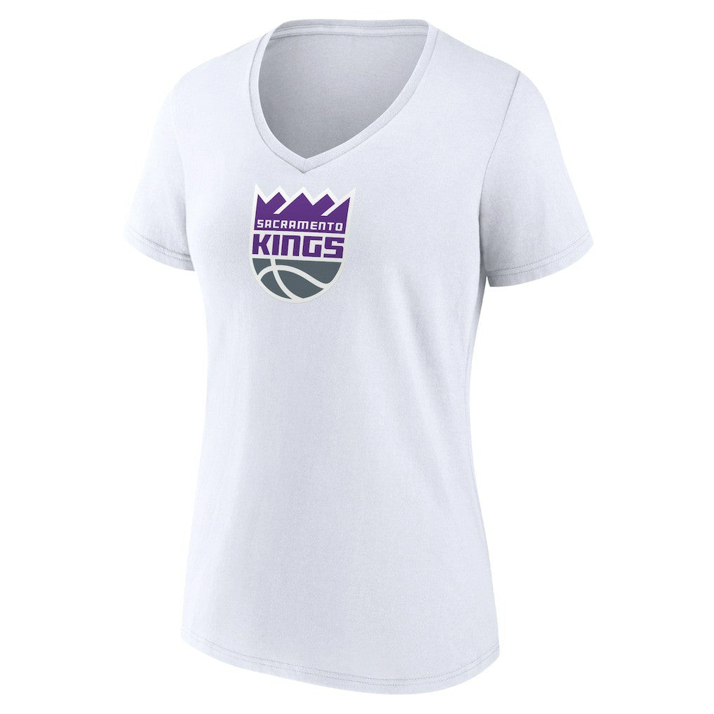 Sacramento Kings Women's Logo V-Neck T-Shirt White - NBA