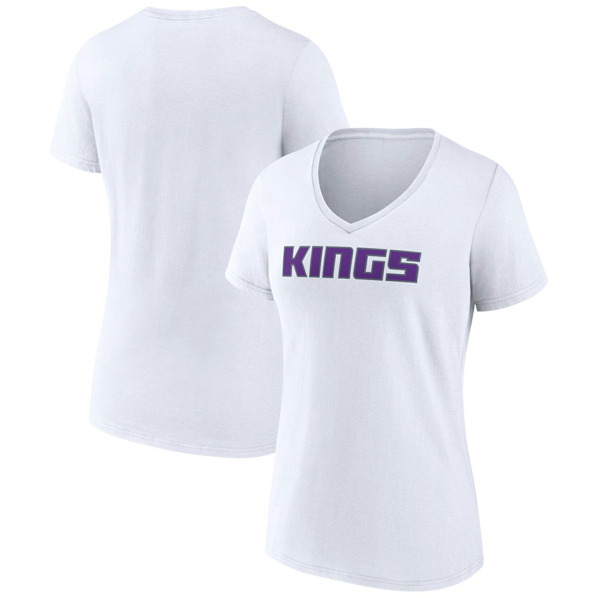 Sacramento Kings Women's Wordmark V-Neck T-Shirt White - NBA