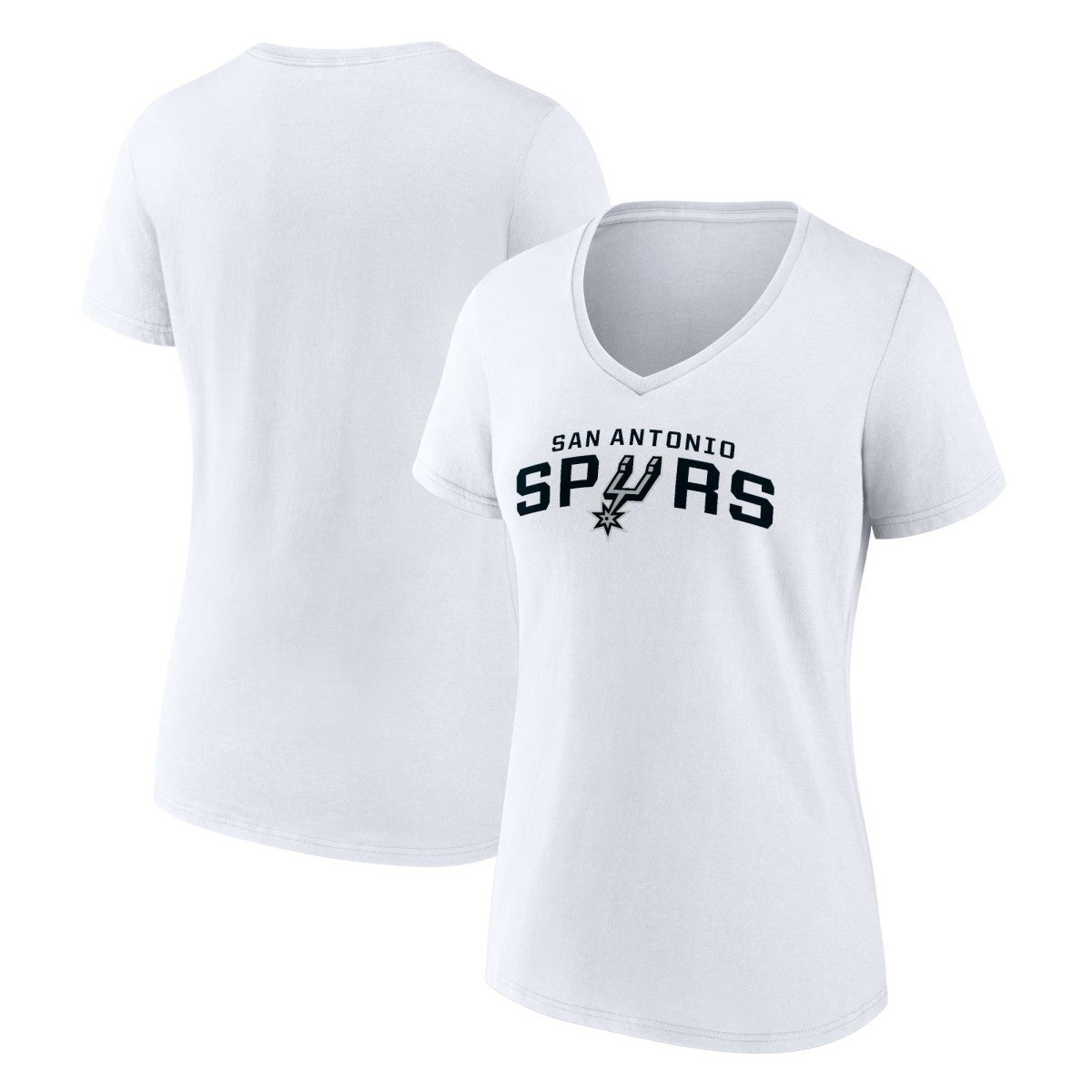 San Antonio Spurs Women's Wordmark V-Neck T-Shirt White - NBA