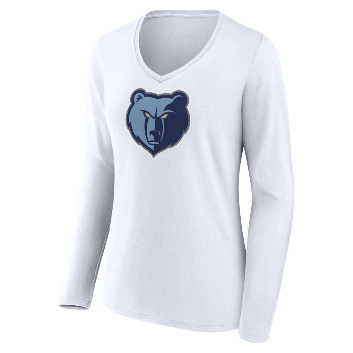 Memphis Grizzlies Women's Logo Long Sleeve V-Neck T-Shirt White - NBA