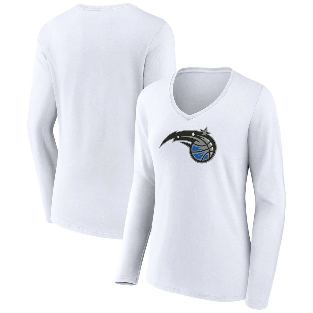 Orlando Magic Women's Logo Long Sleeve V-Neck T-Shirt White - NBA