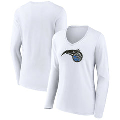 Orlando Magic Women's Logo Long Sleeve V-Neck T-Shirt White - NBA