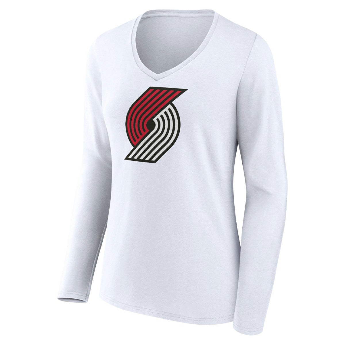 Portland Trail Blazers Women's Logo Long Sleeve V-Neck T-Shirt White - NBA