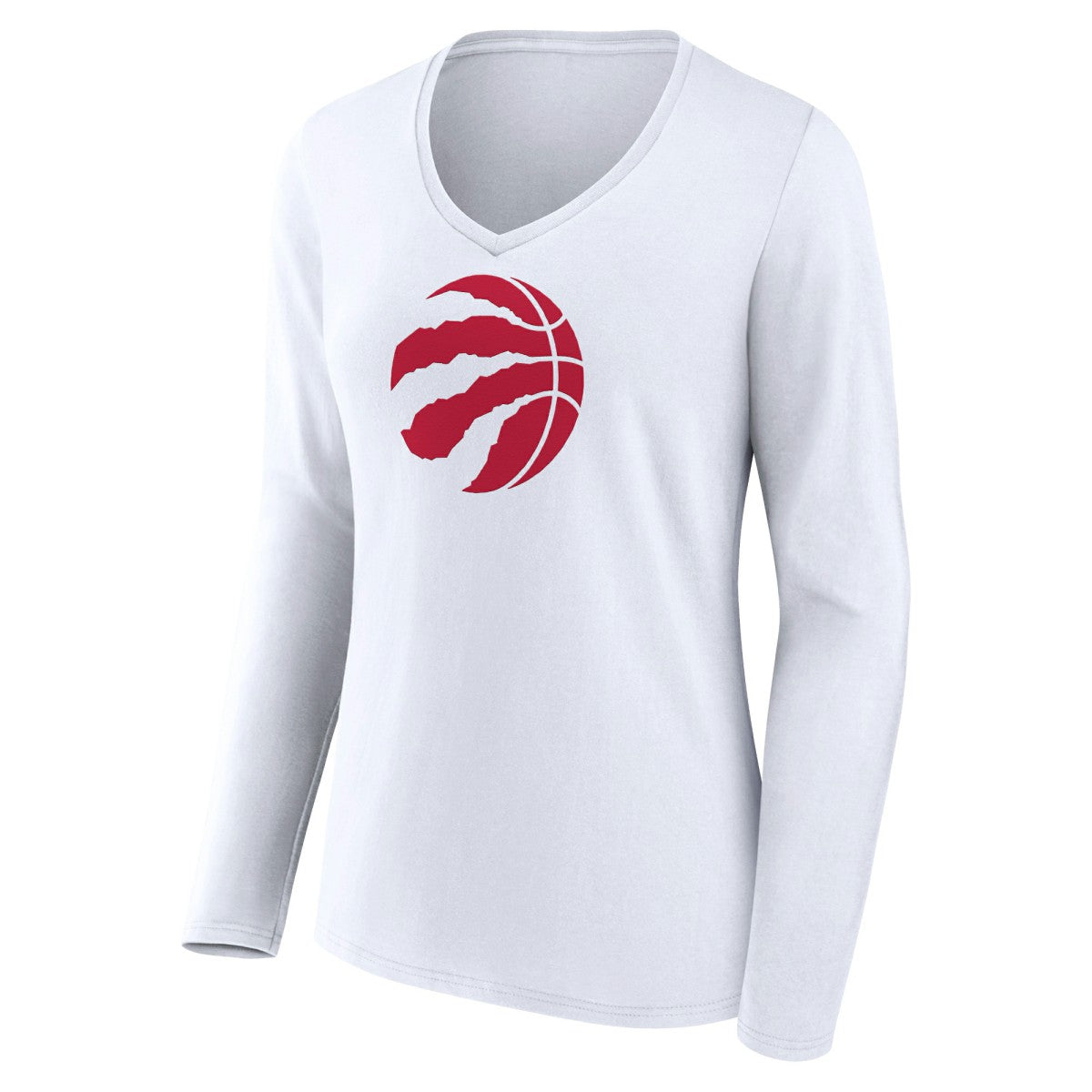 Toronto Raptors Women's Logo Long Sleeve V-Neck T-Shirt White - NBA