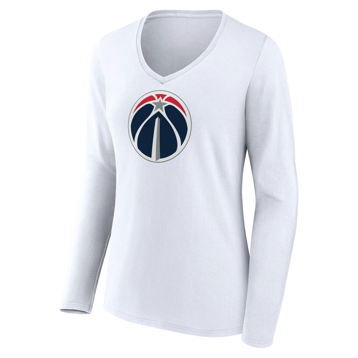 Washington Wizards Women's Logo Long Sleeve V-Neck T-Shirt White - NBA