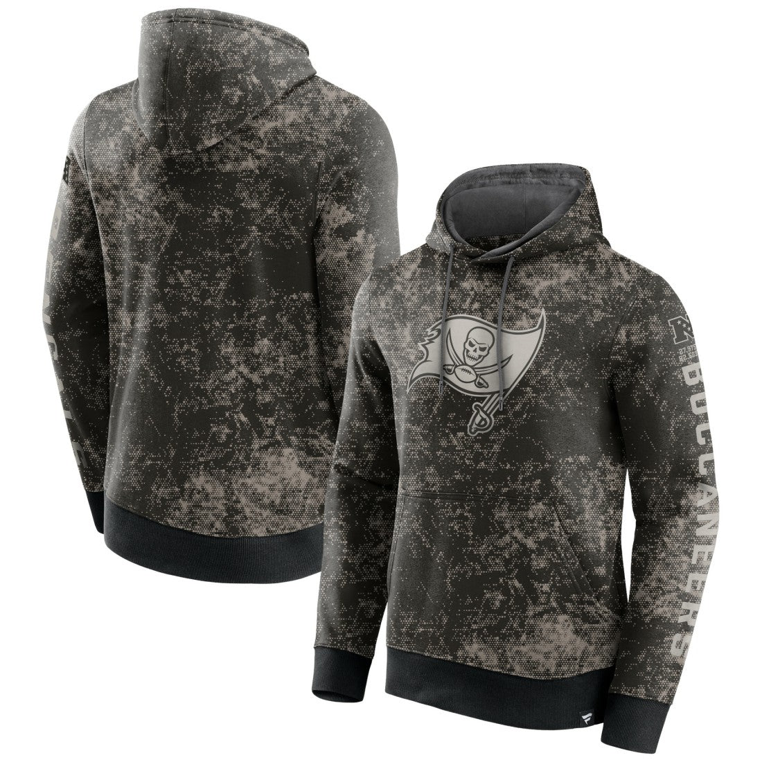 Tampa Bay Buccaneers Blackout Tonal Pullover Hoodie Black/Gray | Fanatics