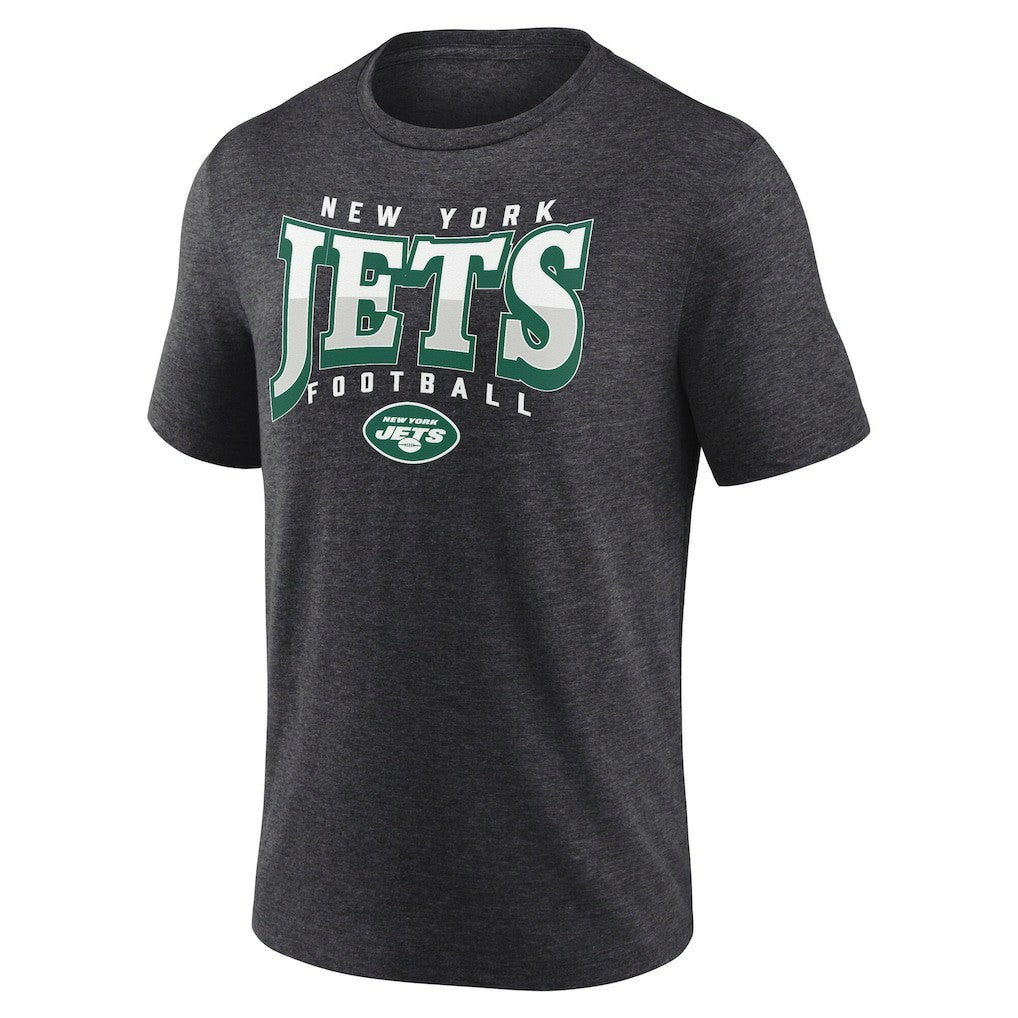 New York Jets Divided Warp Tri-Blend T-Shirt Heather Charcoal | Fanatics